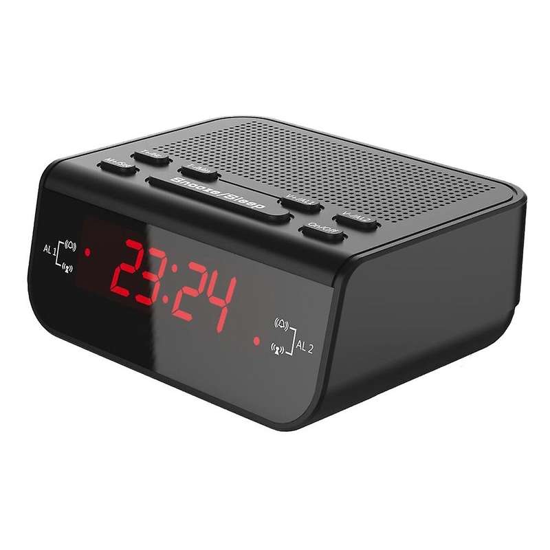Digital Alarm Clock Fm Radio Home Decorative Desk Dual Alarm Snooze Sleep Function Electronic Led Cl