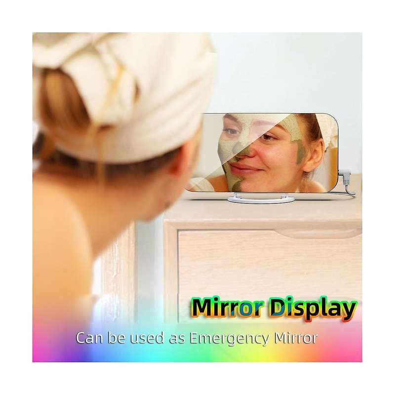 Digital Alarm Clock Rgb Colorful Screen Display Smart Mirror Alarm Clock Date Display for Room Decor