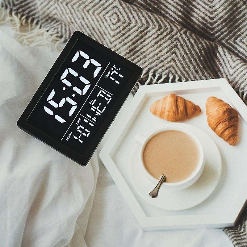 Digital Alarm Clock with Led Time Display Temperature Detect Snooze Clocks for Bedroom Bedside Desk