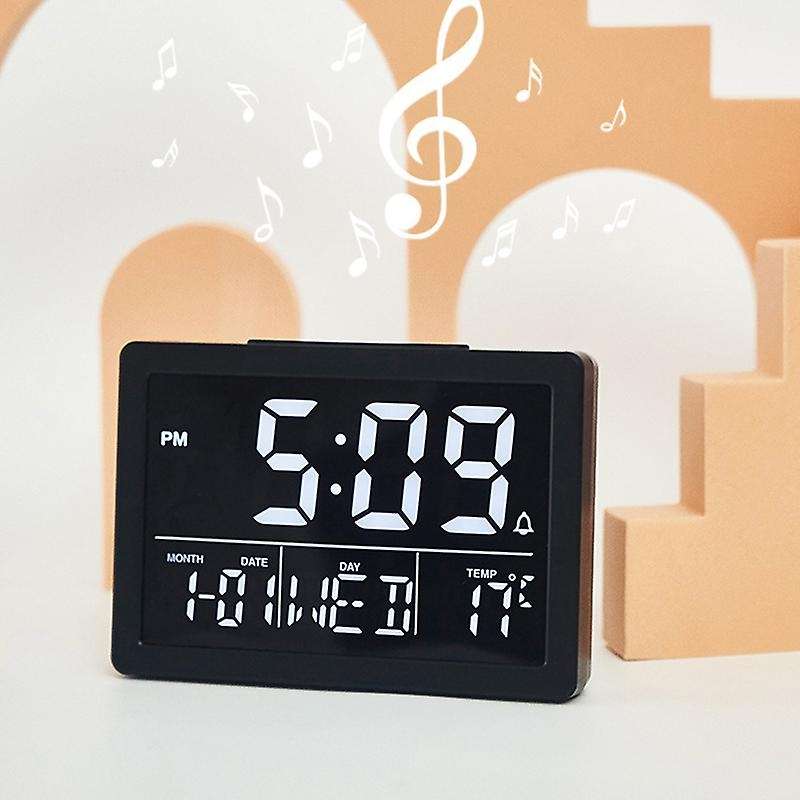 Digital Alarm Clock with Led Time Display Temperature Detect Snooze Clocks for Bedroom Bedside Desk