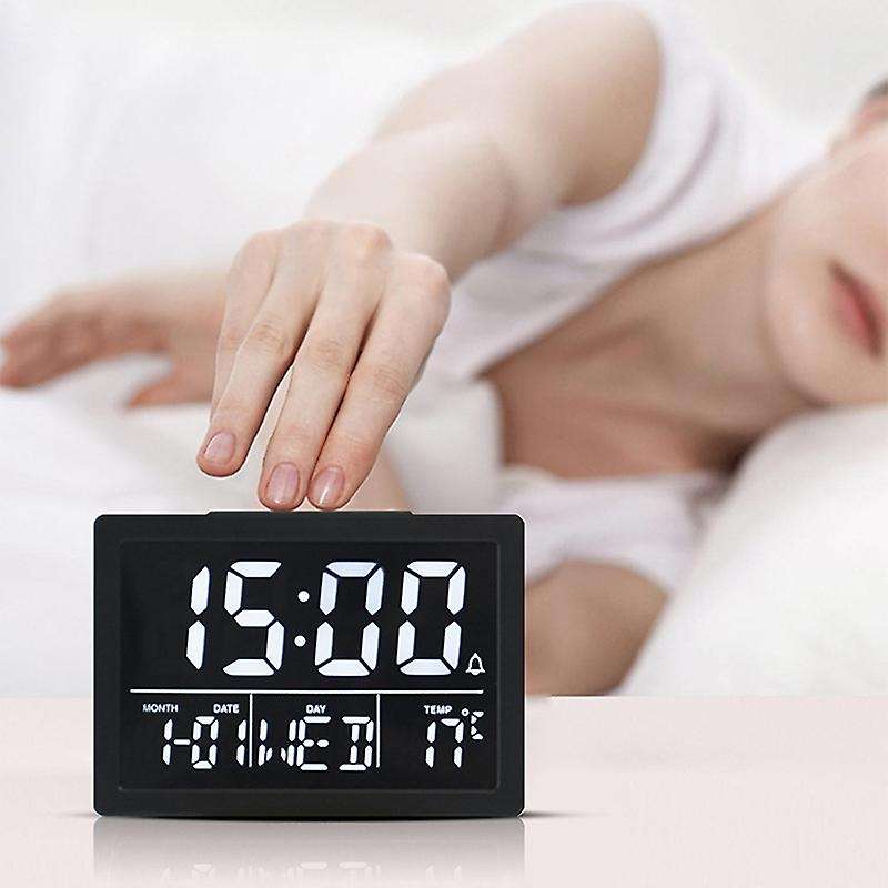 Digital Alarm Clock with Led Time Display Temperature Detect Snooze Clocks for Bedroom Bedside Desk