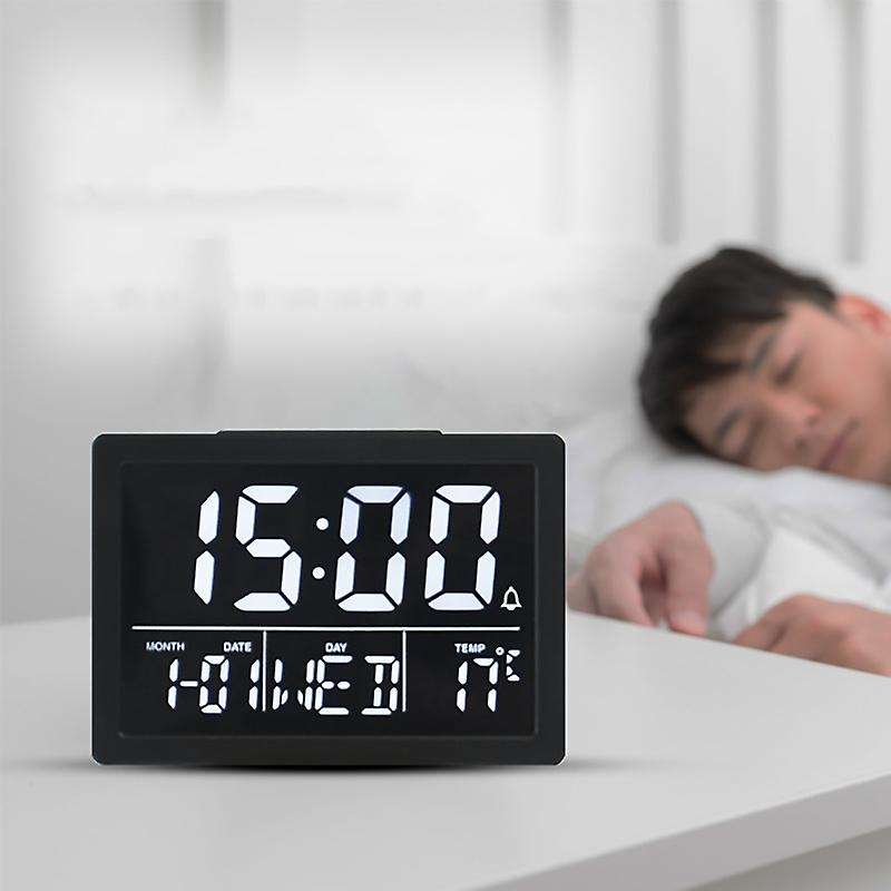 Digital Alarm Clock with Led Time Display Temperature Detect Snooze Clocks for Bedroom Bedside Desk