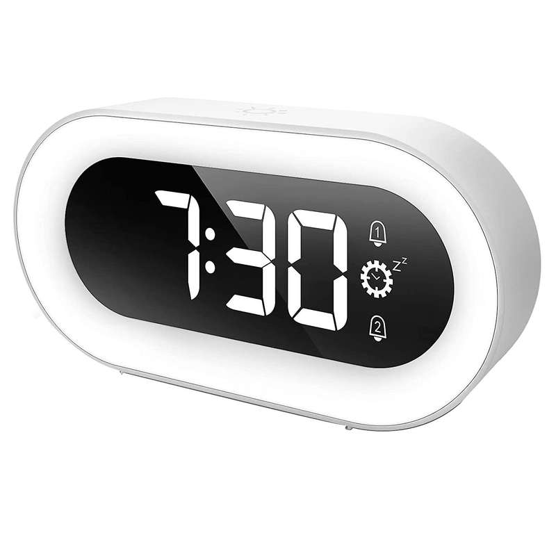 Digital Alarm Clock Night Light Alarm Clock for Bedroom, Snooze Function Smart Alarm Clocks for Heav