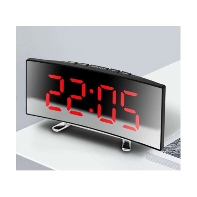 Digital Alarm Clocks for Bedrooms, Digital Clock with LED Curved Screen Display, Snooze, Bedside Clo