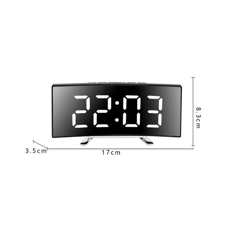 Digital Alarm Clocks for Bedrooms, Digital Clock with LED Curved Screen Display, Snooze, Bedside Clo