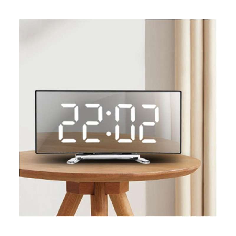 Digital Alarm Clocks for Bedrooms, Digital Clock with LED Curved Screen Display, Snooze, Bedside Clo
