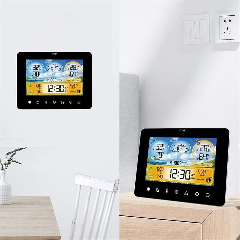 Digital Atomic Alarm Clock,HD Color Display Clocks for Bedrooms with Indoor Temperature and Humidit