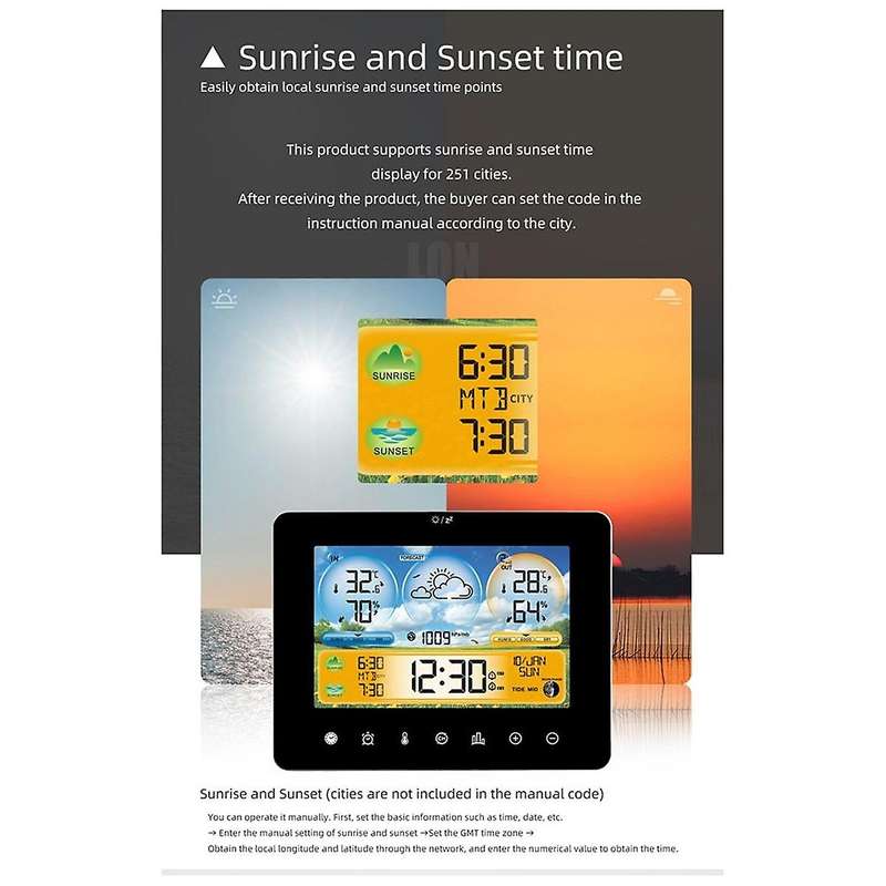 Digital Atomic Alarm Clock,HD Color Display Clocks for Bedrooms with Indoor Temperature and Humidit