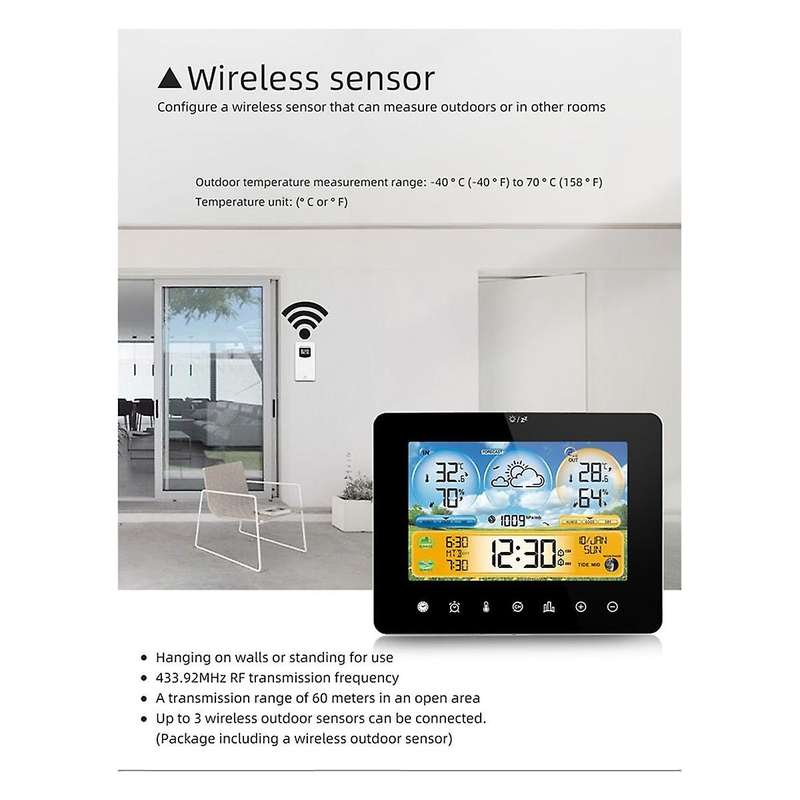 Digital Atomic Alarm Clock,HD Color Display Clocks for Bedrooms with Indoor Temperature and Humidit