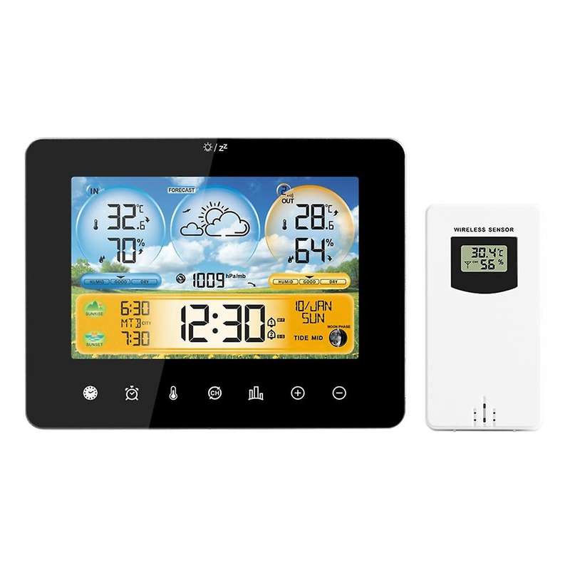 Digital Atomic Alarm Clock,HD Color Display Clocks for Bedrooms with Indoor Temperature and Humidit