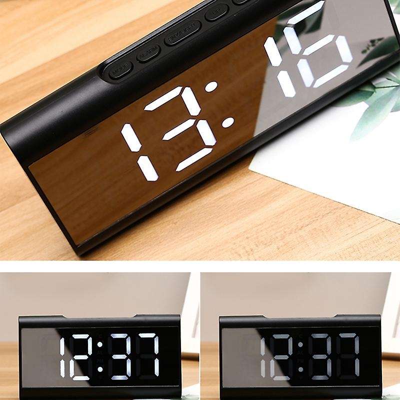 Digital Alarm Clock, LED Display Clock Makeup Bedroom Mirror Travel Alarm Office Bedroom Clock, Ala