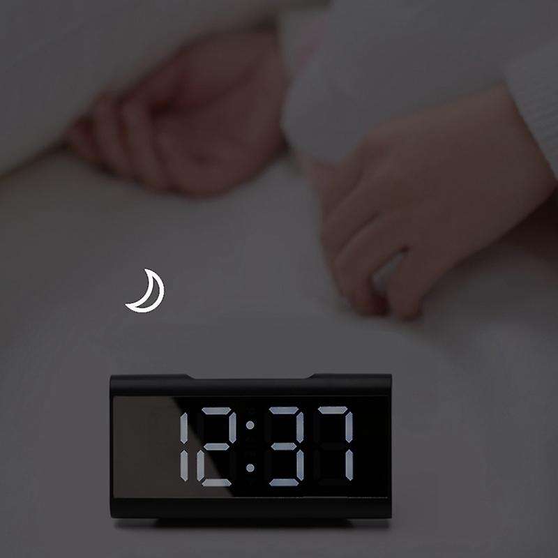 Digital Alarm Clock, LED Display Clock Makeup Bedroom Mirror Travel Alarm Office Bedroom Clock, Ala
