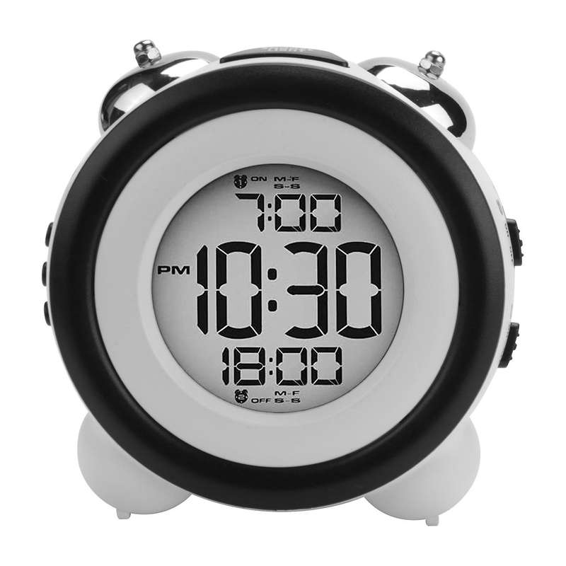 Digital Alarm Clock,time Date Display Twin Loud for Heavy Sleepers Dual Alarm Blue Backlight For