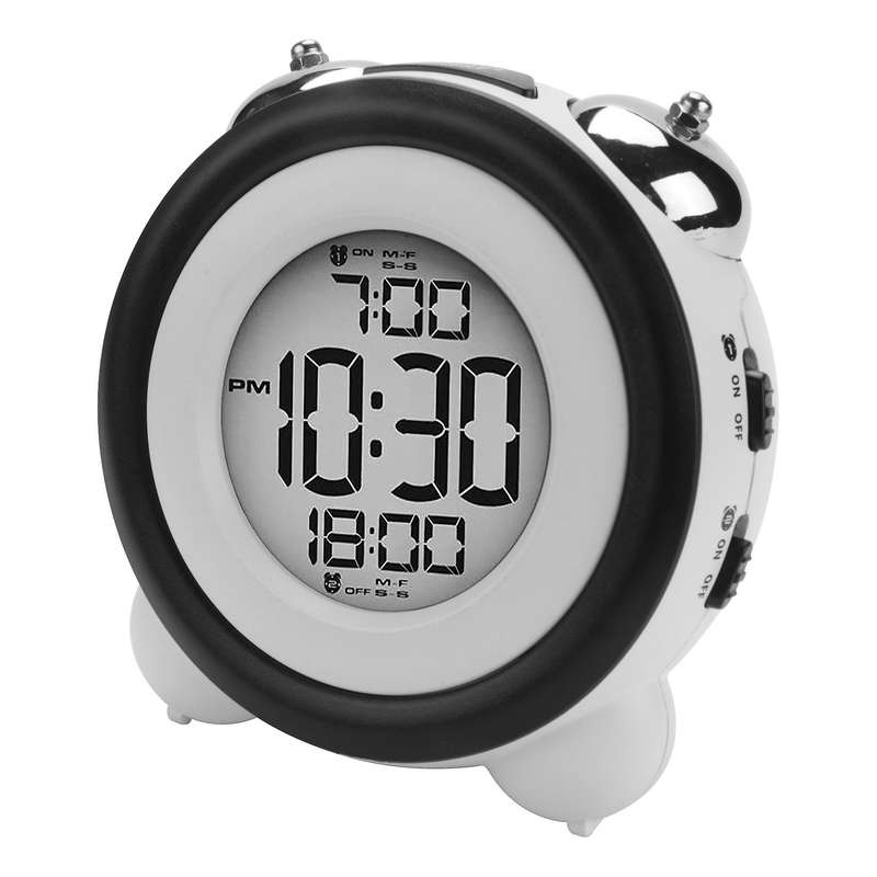 Digital Alarm Clock,time Date Display Twin Loud for Heavy Sleepers Dual Alarm Blue Backlight For