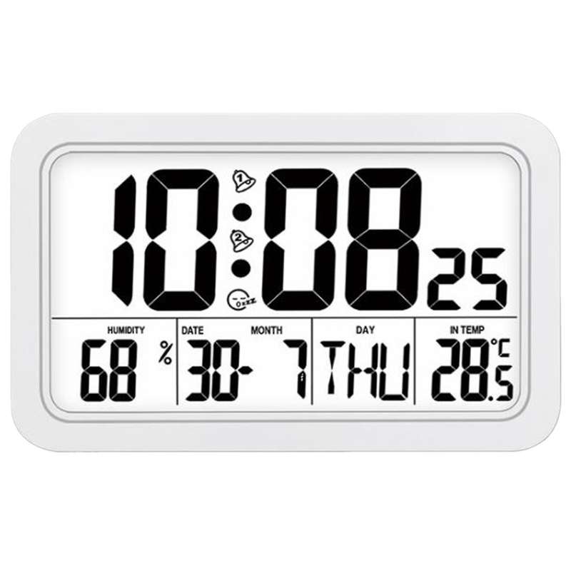 Digital Desktop Clock, Electronic Digital Alarm Clocks for Bedroom Home Decor,with Time/Calendar/Tem