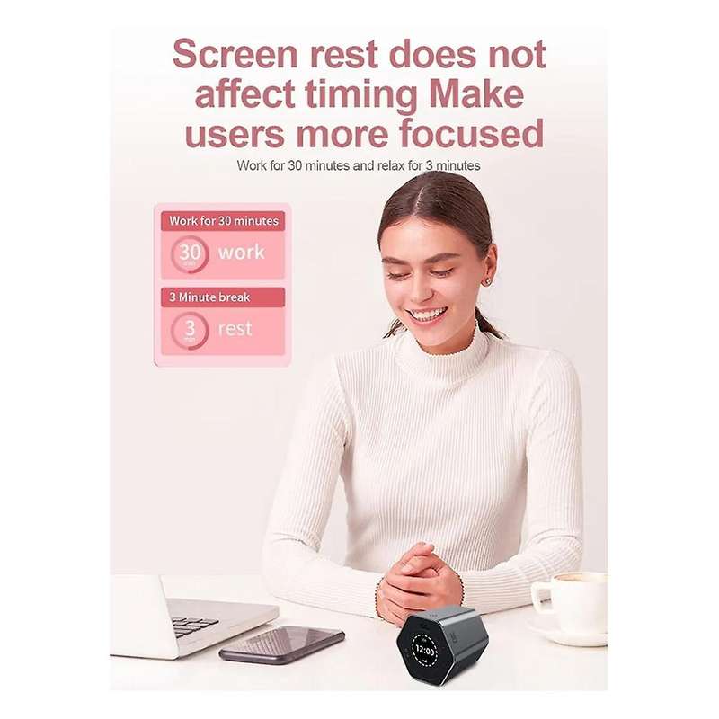 Digital Clock Timer Magnetic Timer Kitchen Hexagon Flip Timer for Studying Cooking Exercising Easy t
