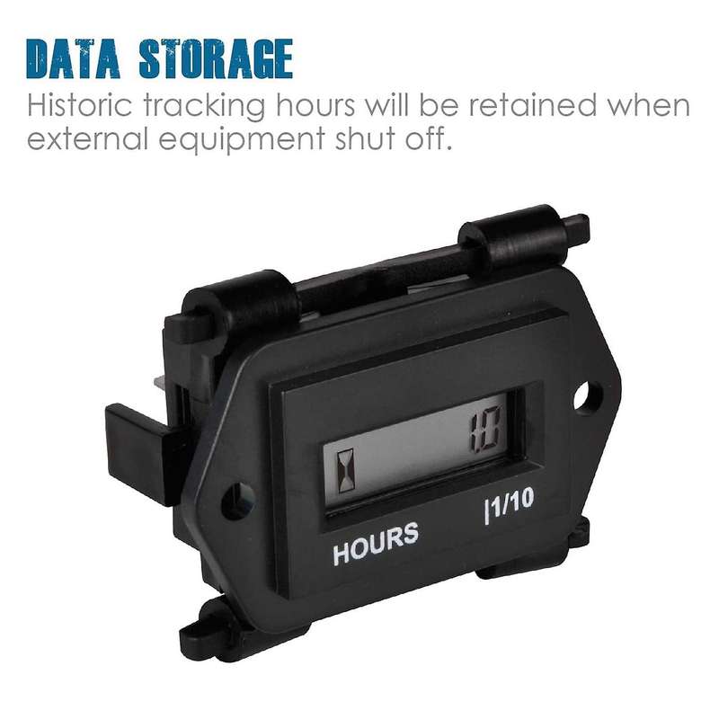 Digital Hour Meter for Lawn Mower Generator Motocycle Farm Tractor Marine Compressor Outboards Chain