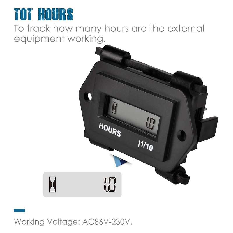 Digital Hour Meter for Lawn Mower Generator Motocycle Farm Tractor Marine Compressor Outboards Chain