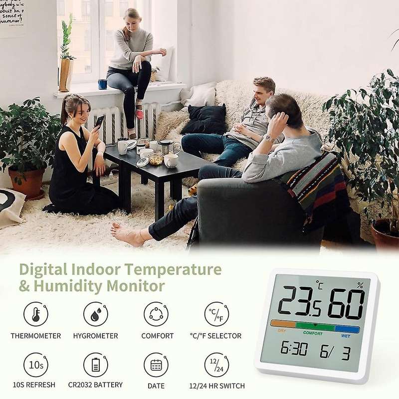 Digital -Hygrometer, Portable Indoor Thermometer-Hygrometer for Room Climate Control, Room Air Monit