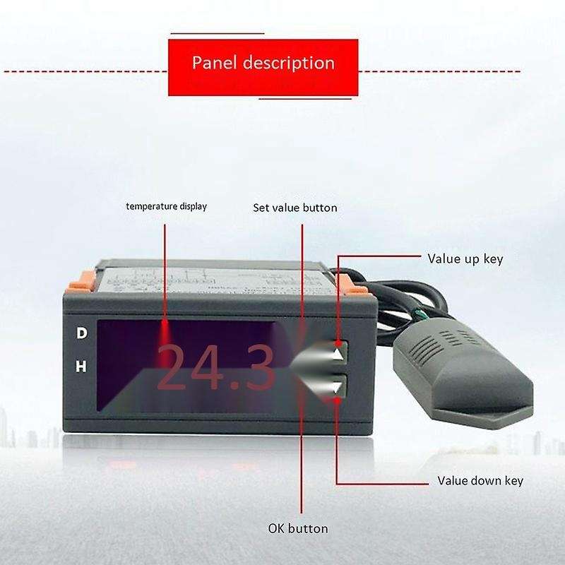 Digital Humidity Controller Hygrometer with LED Display for Humidification or Dehumidification Equip