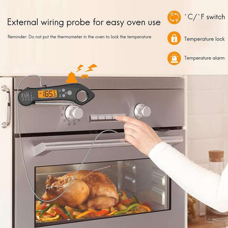 Digital Instant Read Meat Thermometer for Cooking and Grilling,with Backlight&Calibration for Kithce