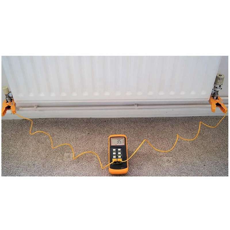 Digital K Type Thermocouple Thermometer(-50-1300C) Dual Channel, 2 Thermometer Pipe Clamp and 2 Se