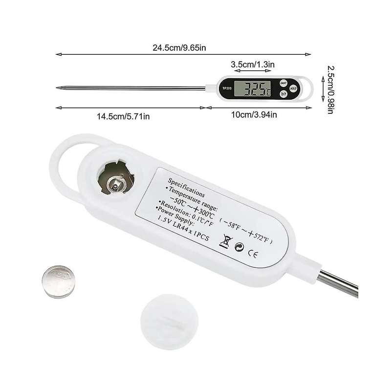 Digital Instant Read Meat Thermometer with Long Probe for Bbq Oil Deep Frying, Coffee,kitchen Bakin