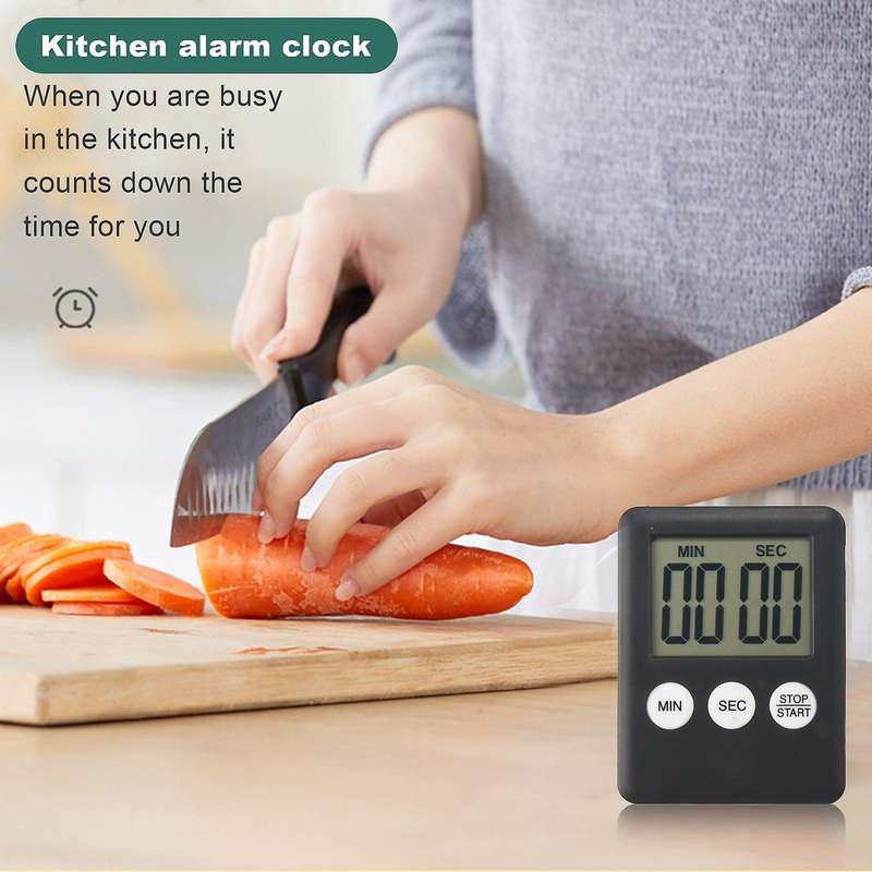 Digital Kitchen Timer 4 Pieces Kitchen Alarm Clock with Alarm Short Timer Magnetic Egg Timer Kitche