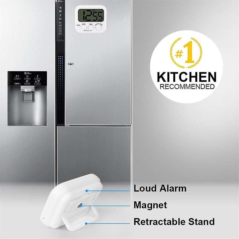 Digital Kitchen Timer, Large Screen Large Font Display, Magnetic Back Cooking Timer, Loud Alarm