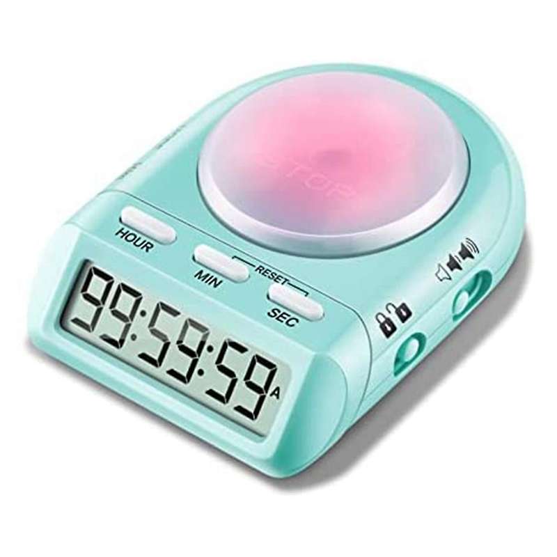 Digital Kitchen Timer with 100 Hour Clock Count Down for Kid Teacher ,45 Display Lcd&security Lock