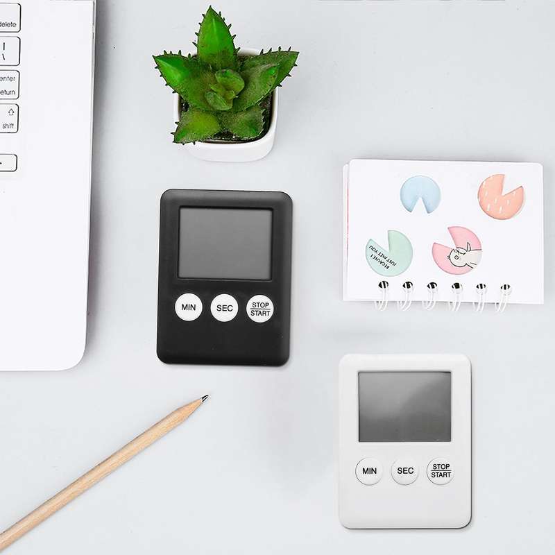 Digital Kitchen Timer, 4 Pieces Kitchen Alarm Clock with Alarm Reminder Function, Timer Magnetic Eg