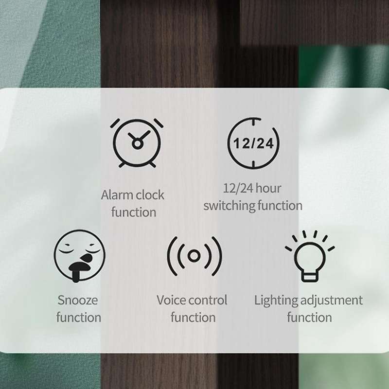 Digital LED Mirrow Alarm Clocks Voice Control for Bedroom Snooze Function Desk Table Clock Home Dec
