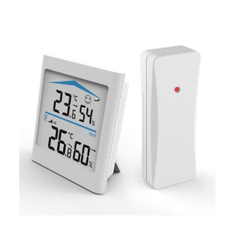 Digital LCD Indoor Outdoor Trend Hygrometer Thermometer Wireless Remote Sensor Motion(White)