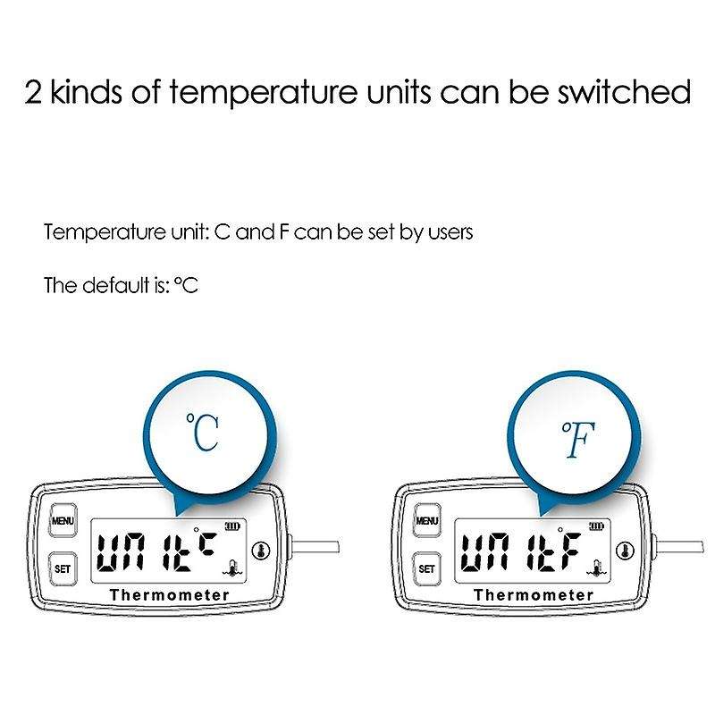 Digital LCD Engine Temperature GaugeOver-Temperature Alert,Green Backlight Display,for Generator Mot