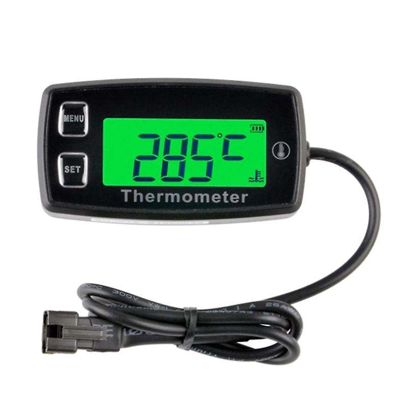 Digital LCD Engine Temperature GaugeOver-Temperature Alert,Green Backlight Display,for Generator Mot