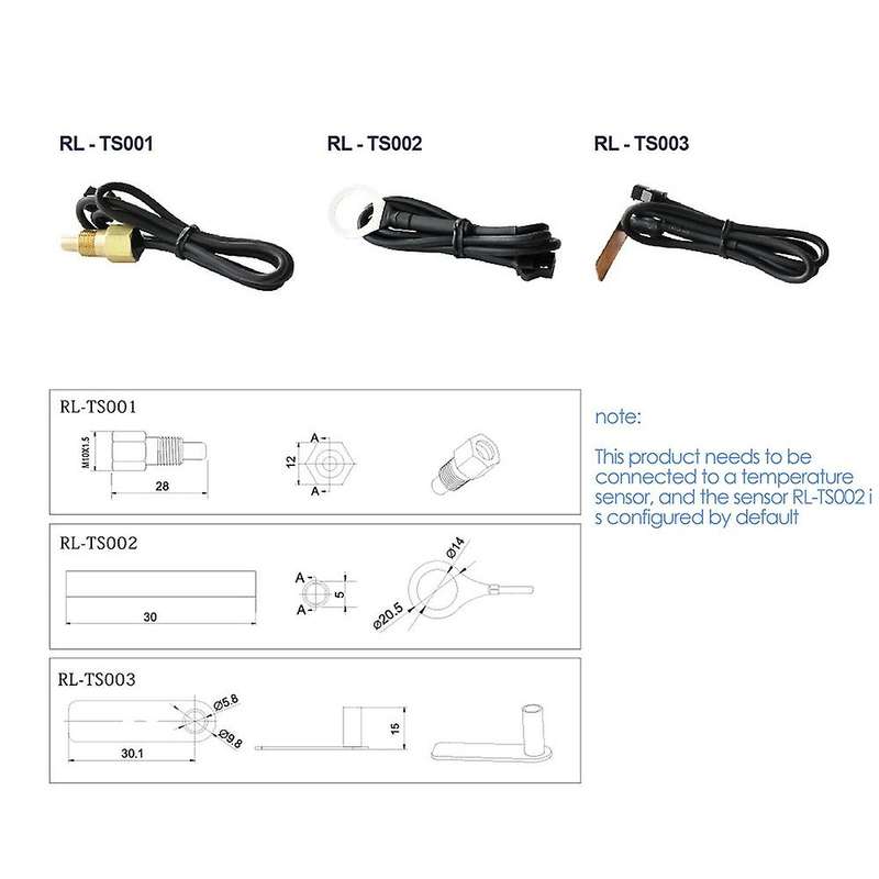 Digital LCD Engine Temperature GaugeOver-Temperature Alert,Green Backlight Display,for Generator Mot