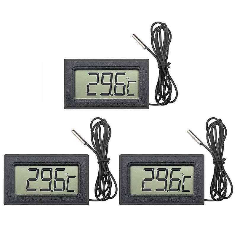 Digital LCD Thermometer -50C - +110C Temperature Monitor with 1M NTC Probe for Fridge, Freezer, F