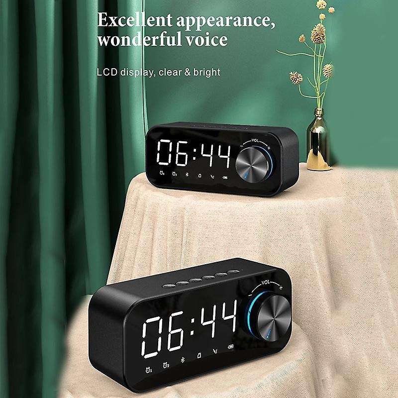Digital Mirror Alarm Clock LED Display Music Player Radio Table Clock Outdoor Wireless Bluetooth Spe