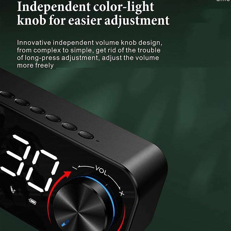 Digital Mirror Alarm Clock LED Display Music Player Radio Table Clock Outdoor Wireless Bluetooth Spe
