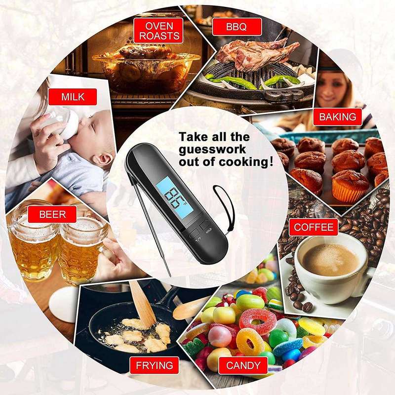 Digital Meat Thermometer for Cooking,Instant Read Food Thermometer with Rotatable Backlit LCD Scree