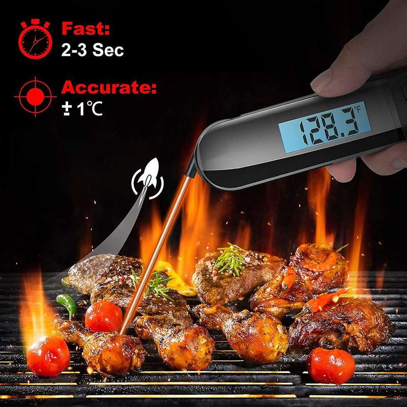 Digital Meat Thermometer for Cooking,Instant Read Food Thermometer with Rotatable Backlit LCD Scree
