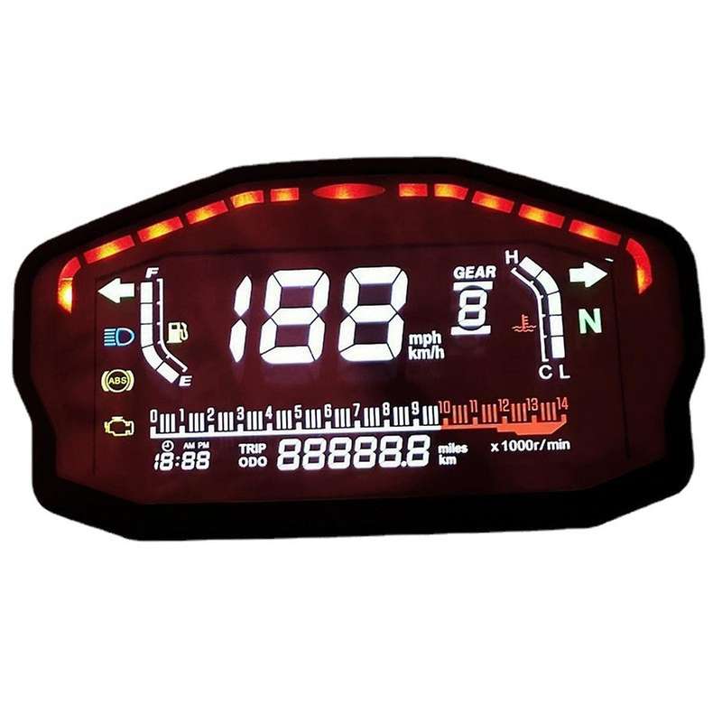 Digital Motorcycle Speedometer LED Dashboard RPM for