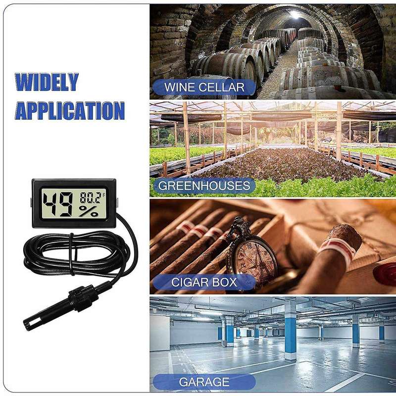 Digital Thermometer Hygrometer with Probe Indoor Temperature Humidity Meter Hygrometer Gauge for In