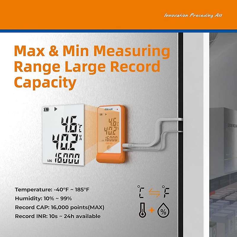 Digital Temperature Humidity Data Refrigerator Thermometer Vaccine Fridge Temperature Monitor -6g