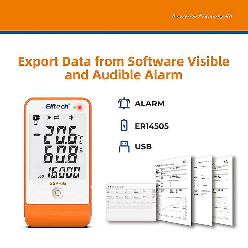Digital Temperature Humidity Data Refrigerator Thermometer Vaccine Fridge Temperature Monitor -6g