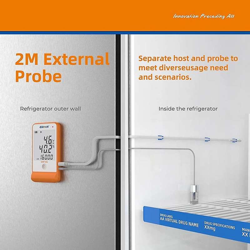 Digital Temperature Humidity Data Refrigerator Thermometer Vaccine Fridge Temperature Monitor -6g