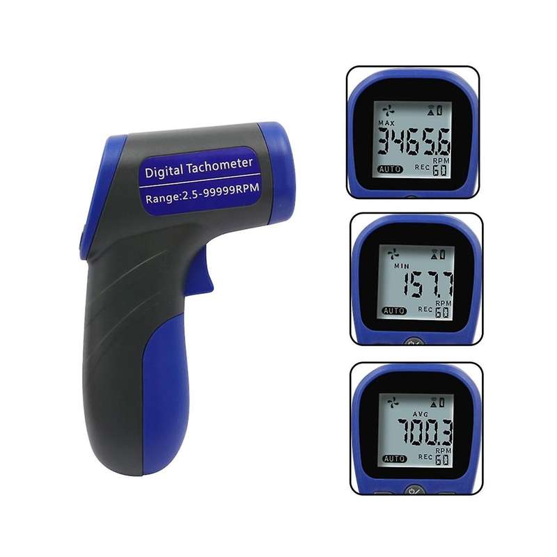 Digital Tachometer Laser Tachometer Handheld RPM Meter Speedometer with Backlight LCD Display for Mo