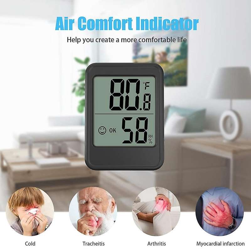 Digital Thermometer, Humidity Gauge, Mini Size Indoor Room Hygrometer with Temperature Humidity Moni