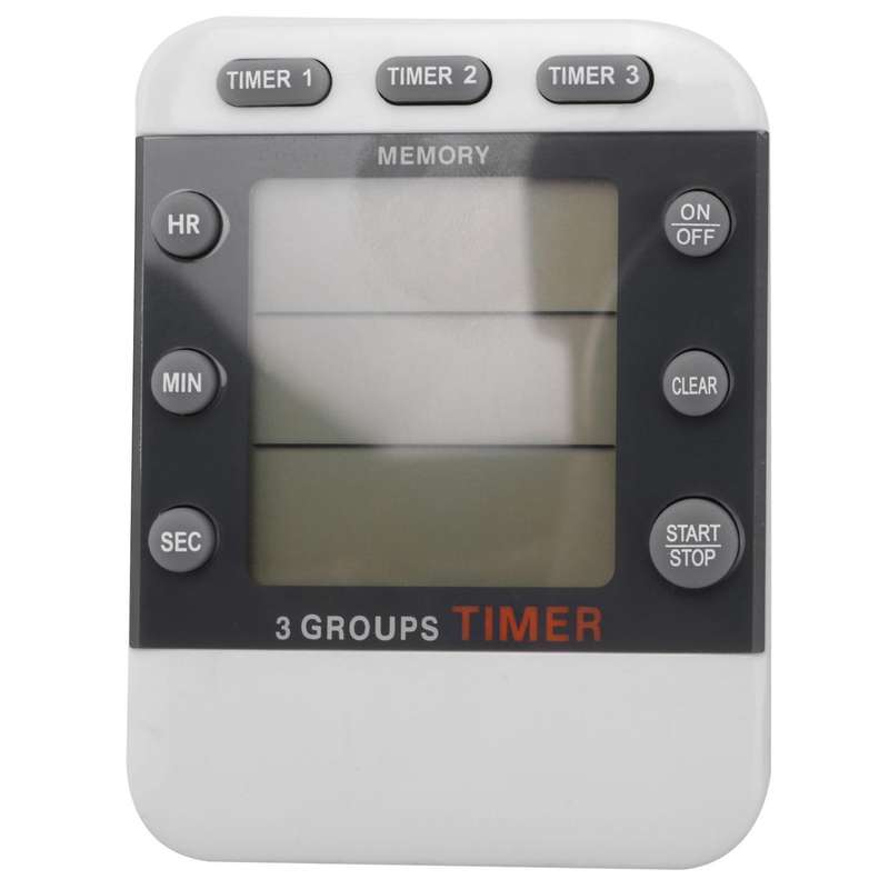 Digital Timer 100 Hour Triple Count Down/Up Clock Timer Kitchen Cooking Timer with LCD Display Loud