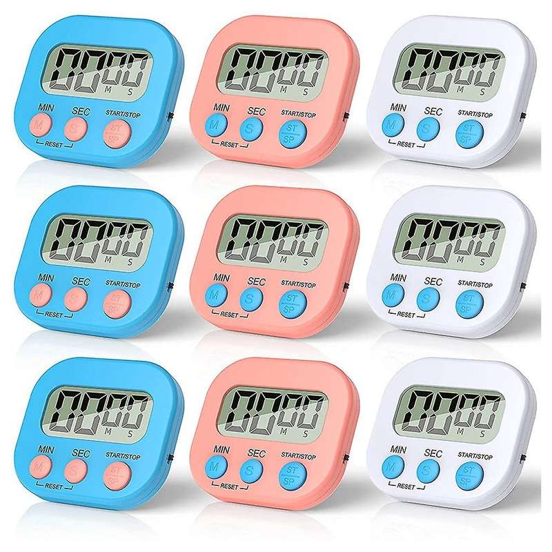 Digital Timer,Timer for Classroom and Cooking Magnetic Kitchen Timer LCD Display Kids Teacher (9 Pie